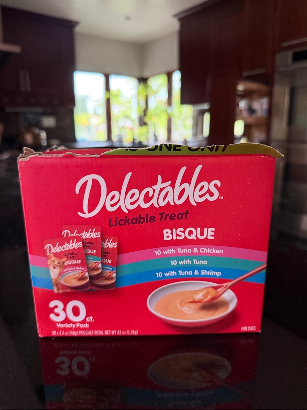 Harts Delectables Bisque Lickable Treat Variety Pack for Cats - open box 22 left